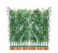 Écran De Plante En Bambou Vert Artificiel Avec Base En Bois, Clôture De Confidentialité En Faux Bambou Réaliste, Multi-taille For La Séparation De L'espace Du(1.5m/5ft,120X17X18cm-20 bamboo)