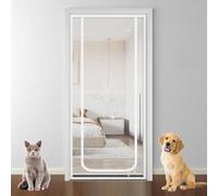 Écran De Porte Résistant Aux Chats, 90x220cm Porte Moustiquaire Renforcée Résistante Aux Chats, Résistante Aux Rayures, La Barrière for Chat avec Fermeture Éclair pour Salon, Chambre À Coucher