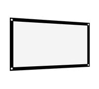 Écran de Projecteur, 40 Pouces/60 Pouces/72 Pouces/84 Pouces/100 Pouces/120 Pouces 16:9 HD épaissir L'écran de Projection Rideau Double Face en Polyester Blanc Doux sans Plis(84 Pouces)