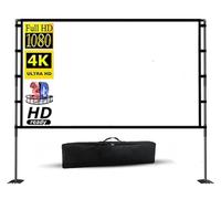 Écran de projecteur avec Support Blanc, Moins Plis, Plaque Fer Pliable 84, 100, 120 Pouces, Double, Sac Transport(60 inch)