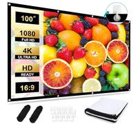 Écran de Projection 100 Pouces 16:9, Portable Pliable, 4K HD Écran Videoprojecteur Double Face Anti-Plis Toile de Videoprojecteur, Écran Projection pour Home Cinéma, Camping et Usage Extérieur
