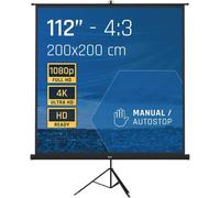 Écran De Projection 112" - Portable Manuel Enroulable Avec Trépied -Format 1:1 - Vision 180º - Compatible 4K Et Tout Projecteur - Hauteur Réglable +Sac Transport Et Trépied Inclus [APP6191267]