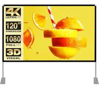 écran de Projection 120 Pouces 16:9 HD 4K Pliable pour cinéma extérieur Maison