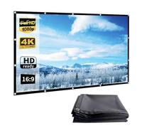 Écran de Projection, 16:9 HD Ecran de Videoprojecteurs Pliable et Portable avec Dos Noir pour Jardin, Camping, Nuit de Cinéma(84inch)