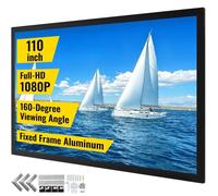 VEVOR Grand écran de Projection HD 279,4 cm, Toile de Projecteur 16:9, écran de Projecteur 3D Cadre en Alliage d'Aluminium, Grande Zone d'Affichage pour Vidéo Projecteurs à l'Extérieur et à La Maison