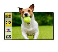 Écran de projection 4K HD anti-lumière - Serviette vidéo pliable 16:9 pour home cinéma intérieur et extérieur | Écran en polyester portable, 60, 84, 100, 120, 130 pouces, options avec crochet, 1 S