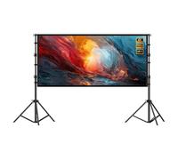 Ecran de Projection 4K HD pour Extérieur avec Trépied, Écran de Cinéma 16:9 Pliable et Anti-Froid avec Sac de Transport pour Home Cinéma, Camping(84 inch)