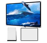 Écran de Projection, 60-100 Pouces 4: 3 Films Rideaux d'Écran de Projecteur Portables, Écran de Projection de Rideau de Projecteur Blanc Pliable sans Plis pour Projecteurs Extérieurs(100Inch)