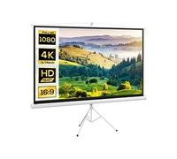 HomCom Écran de projection trépied réglable en hauteur 16:9 100 pouces blanc/noir