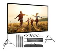 Écran de Projection avec Trépied, VISULAPEX 100 Pouces Écran Vidéoprojection Portable, 4K HD 16: 9, léger, Facile à Installer