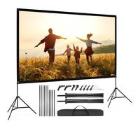 VISULAPEX Écran de Projection 100 Pouces avec Support 4K HD 16: 9 Portable Facile à Installer