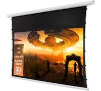 celexon Basic Écran de Projection motorisé tensionné 110" | 240x135cm 16:9 | Écran FullHD 4K avec câbles de Tension pour Home Cinéma & présentations | Montage Plafond/Mur | Télécommande Incluse