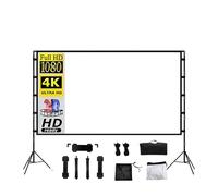 Écran de Projection, Double trépied Pliable Blanc sans Plis avec Sac de Transport, écran Projection extérieur à côtés Souples Avant et arrière(120 inch)