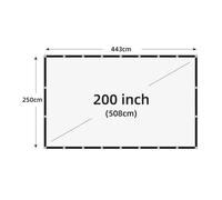 Écran de projection doux haute densité,blanc,moins de plis,60-200 pouces,support pliable portable,projection double face,film en plein air - Type 200 inch