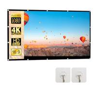 Écran de projection, écran de cinéma en plein air, écran de cinéma portable, adapté pour le cinéma maison, l'éducation scolaire, les présentations de bureau et le camping en plein air, 16:9 HD 4K, 60