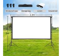 Écran de projection extérieur avec support, écran de projection 2x2,3/2,6x2,7/2,6x3,3m avec trépied, écran de cinéma pliable de largeur maximale 2x2.3m