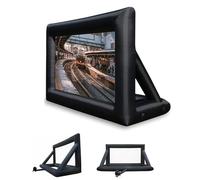 Écran de projection géant extérieur avec souffleur, gonflable, pour projection avant et arrière, idéal pour les soirées cinéma, les fêtes au bord de la piscine, et bien plus encore. Dimensions : 4,88
