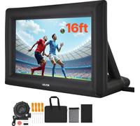 Écran de projection gonflable VEVOR Écran de projection pour vidéoprojecteur en 600D, écran de projection avec sac de rangement portable, 16:9, projection de films pour le home cinéma Fête à thème Pla