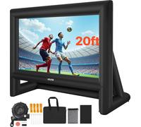 Écran de projection gonflable VEVOR Écran de projection pour vidéoprojecteur en 600D, écran de projection avec sac de rangement portable, 16:9, projection de films pour le home cinéma Fête à thème Pla