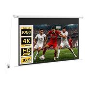 HomCom Écran de projection 120 pouces 16:9 4K HD motorisé électrique – Mural/Plafond Acier Blanc