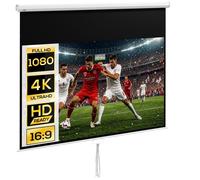 HomCom Écran de projection 120 pouces – 16:9 4K HD – Fixation mur/plafond – Blanc