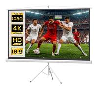HomCom Écran de projection trépied réglable en hauteur 16:9 100 pouces blanc/noir