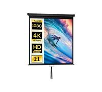 HomCom Écran de projection 85 pouces 1:1 home-cinéma 4K HD métal PVC noir