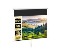 HomCom Écran de projection 120 pouces – 16:9 4K HD – Fixation mur/plafond – Blanc
