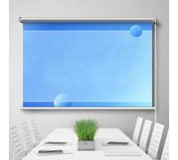 Écran de Projection Manuel de Rideau Écran en tissu de projection anti-lumière Maison Pratique Mural 4K HD Chambre Bureau extérieur Stores enrouleurs à tirer à la main Projecteur(16:9,60 inches)