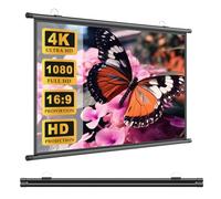 Écran De Projection Manuel Enroulable, 30" 40" 50" 60" 72" Toile De Projecteur 4K HD Écran De Cinéma, AntiPlis, Pour Bureau, Conférence, Fête, Maison, École, Présentation(30")