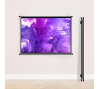 Écran de Projection Manuel Portable, écran rétractable, Support d'écran de Projection Mobile, écran de Projection Blanc Simple à Suspendre pour cinéma Maison et Bureau (4:3,60")