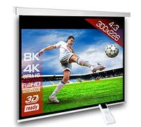 Écran de Projection motorisé 300 x 225 cm SlenderLine Plus, Format 4:3 Full-HD 3D 4K 8K, Écran de Projection électrique pour vidéoprojecteur, Home Cinema, pour Mur ou Plafond, avec Télécommande