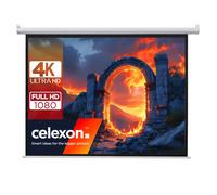 celexon Basic Écran de Projection motorisé 135" | 240x240 cm 1:1 | Écran Full-HD 4K pour Le Home Cinéma ou présentations de Bureau | adapté au Montage Plafond ou au Mur | télécommande Incluse