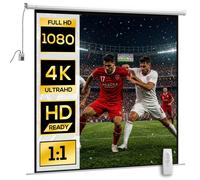 Écran de Projection Motorisé - HOMCOM - 120 Pouces - 4K HD Électrique Montage Mural ou Plafond, Panneau de Commande et télécommande