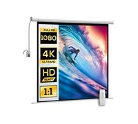 HomCom Écran de projection motorisé 85 pouces 1:1 4K HD – TV / Home cinéma, mural/plafond