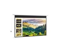 HomCom Écran de projection 120 pouces 16:9 4K HD motorisé électrique – Mural/Plafond Acier Blanc
