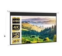 HomCom Écran de projection 120 pouces 16:9 4K HD motorisé électrique – Mural/Plafond Acier Blanc