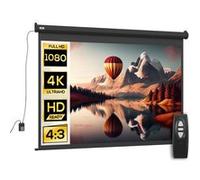Ecran de projection motorisé home-cinéma format 4:3 100 pouces 203L x 152H cm noir