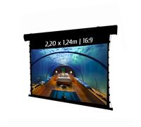 Ecran de projection motorisé tensionné 2,20 x 1,24m - Format 16:9 - Wi-Fi - Carter noir