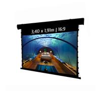 Ecran de projection motorisé tensionné 3,40 x 1,91m - Format 16:9 - Wi-Fi - Carter noir