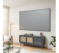 [en.casa] Écran de Projection Mural 100 Pouces Full HD 4K 8K HDR Format 16:9 Home Cinéma Présentations Qualité d'image Optimale PVC Revêtement ALR Aluminium 224 x 127 cm Gris
