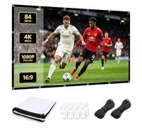 Écran de projection pliable 120" 16:9 4K HD double face avec accessoires de fixation, écran de projection en polyester lavable, écran de cinéma portable pour l'intérieur et l'extérieur