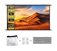 Écran de Projection Pliable et Pliable de 60/120 Pouces avec 16:9 4K Full HD 3D Gain 1.0 for Home cinéma intérieur et extérieur(84 inch)