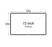Écran de projection pliable portable,haute densité,blanc,moins de plis,écran de projection doux,intérieur et extérieur,16:9,60-200 pouces - Type 72 pouces