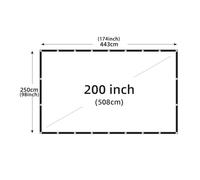 Écran de projection pliable portable,haute densité,blanc,moins de plis,écran de projection doux,intérieur et extérieur,16:9,60-200 pouces - Type 200 pouces