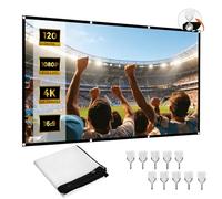 Écran de Projection Portable 120 Pouces - Pliable Double Face Anti-Plis 16:9 HD 4K pour Vidéoprojecteur, Usage Intérieur/Extérieur Home Cinéma Camping Fête Bureau