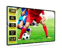 Écran de projection portable 16:9 de 72 pouces - Rejet de lumière ambiante - Pour cinéma maison, extérieur et intérieur - Projection frontale