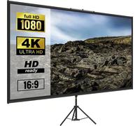 Écran de projection portable 70/90/100 pouces avec trépied - Écran en PVC infroissable 16:9 4K HD | Pour écran de projection, rétroprojecteur et vidéoprojecteur | Avec sac de transport pour vos soirée