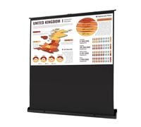 Écran de Projection Portable 80 Pouces, Facile à Transporter,Écran de Projection 4k et 8k 16:9 sur Pied Rétractable Noir Mini Prenant Pas Place Projecteur pour Café, Maison et Entreprise