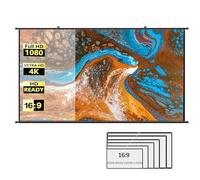 Écran de projection suspendu de 254 cm, écran de projection portable HD 16:9, peut être installé sur le mur ou le plafond, pour un cinéma à domicile, à l'école, au bureau (soie de lait, 203,2 cm